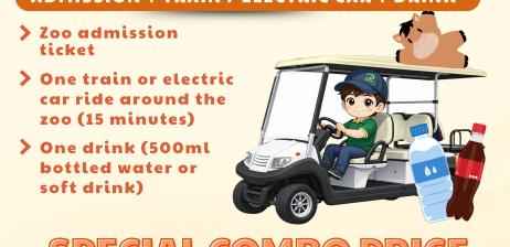 Combo 2 – Admission + Zoo Train / Electric Cart + Drink